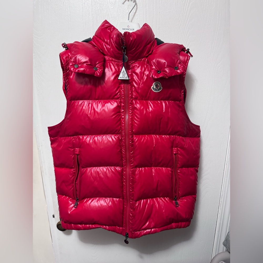 Red hooded Moncler Vest!! Authentic!!!!